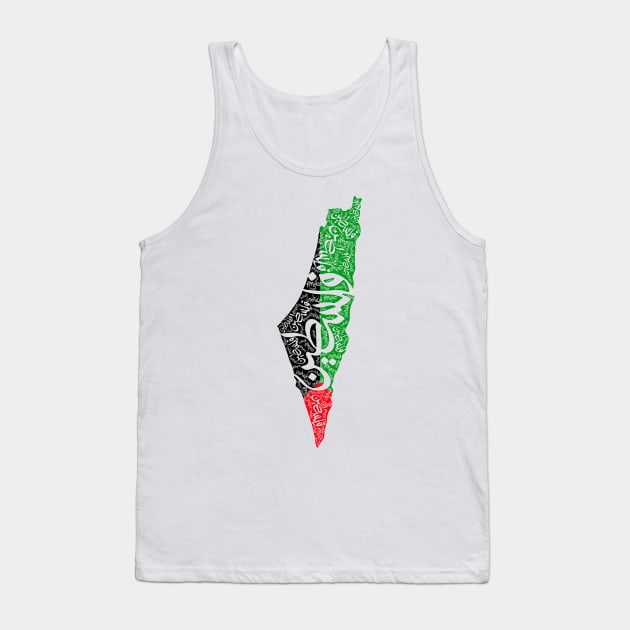 Free Palestine map and flag فلسطين Tank Top by ArabicFeather